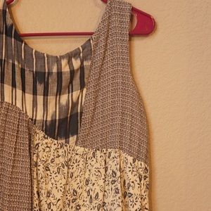 Anthropologie mini dress. Blue print with detail. Size small.